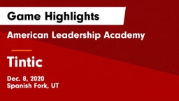 American Leadership Academy  vs Tintic  Game Highlights - Dec. 8, 2020