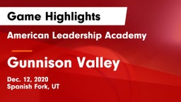 American Leadership Academy  vs Gunnison Valley  Game Highlights - Dec. 12, 2020