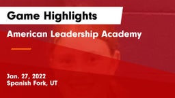 American Leadership Academy  Game Highlights - Jan. 27, 2022