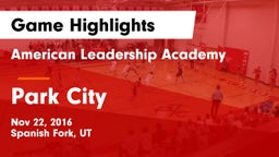 American Leadership Academy  vs Park City  Game Highlights - Nov 22, 2016