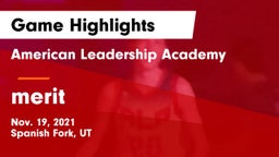 American Leadership Academy  vs merit Game Highlights - Nov. 19, 2021