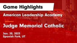 American Leadership Academy  vs Judge Memorial Catholic  Game Highlights - Jan. 20, 2023