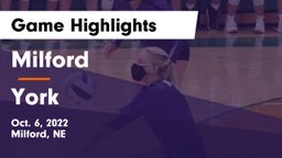 Milford  vs York  Game Highlights - Oct. 6, 2022