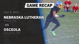 Recap: Nebraska Lutheran  vs. Osceola  2016