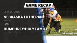 Recap: Nebraska Lutheran  vs. Humphrey/Holy Family  2016
