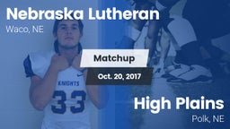 Matchup: Nebraska Lutheran vs. High Plains  2017
