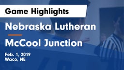 Nebraska Lutheran  vs McCool Junction  Game Highlights - Feb. 1, 2019