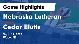 Nebraska Lutheran  vs Cedar Bluffs  Game Highlights - Sept. 12, 2023