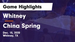 Whitney  vs China Spring  Game Highlights - Dec. 15, 2020