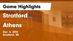 Stratford  vs Athens  Game Highlights - Dec. 5, 2023