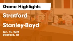 Stratford  vs Stanley-Boyd  Game Highlights - Jan. 15, 2024