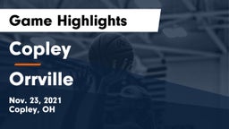 Copley  vs Orrville  Game Highlights - Nov. 23, 2021