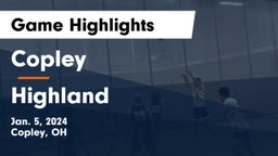 Copley  vs Highland  Game Highlights - Jan. 5, 2024