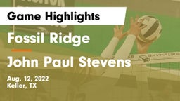 Fossil Ridge  vs John Paul Stevens Game Highlights - Aug. 12, 2022