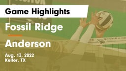 Fossil Ridge  vs Anderson  Game Highlights - Aug. 13, 2022
