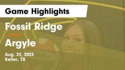 Fossil Ridge  vs Argyle  Game Highlights - Aug. 22, 2023