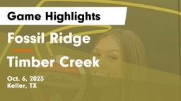 Fossil Ridge  vs Timber Creek  Game Highlights - Oct. 6, 2023