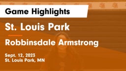 St. Louis Park  vs Robbinsdale Armstrong  Game Highlights - Sept. 12, 2023