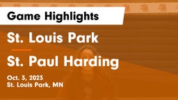 St. Louis Park  vs St. Paul Harding  Game Highlights - Oct. 3, 2023