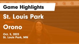 St. Louis Park  vs Orono  Game Highlights - Oct. 5, 2023