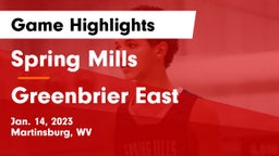Spring Mills  vs Greenbrier East  Game Highlights - Jan. 14, 2023