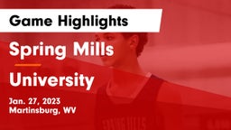 Spring Mills  vs University  Game Highlights - Jan. 27, 2023