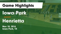 Iowa Park  vs Henrietta  Game Highlights - Nov 18, 2016