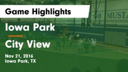 Iowa Park  vs City View  Game Highlights - Nov 21, 2016
