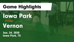 Iowa Park  vs Vernon  Game Highlights - Jan. 24, 2020