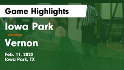 Iowa Park  vs Vernon  Game Highlights - Feb. 11, 2020