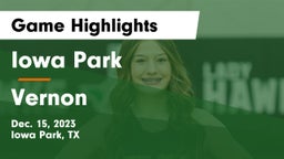 Iowa Park  vs Vernon  Game Highlights - Dec. 15, 2023