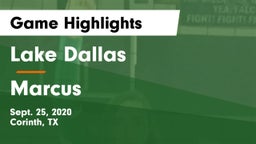 Lake Dallas  vs Marcus  Game Highlights - Sept. 25, 2020