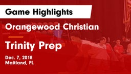 Orangewood Christian  vs Trinity Prep  Game Highlights - Dec. 7, 2018