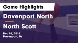 Davenport North  vs North Scott  Game Highlights - Dec 06, 2016
