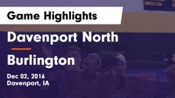 Davenport North  vs Burlington  Game Highlights - Dec 02, 2016