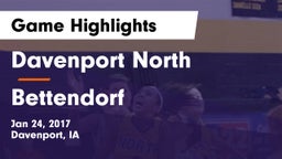 Davenport North  vs Bettendorf  Game Highlights - Jan 24, 2017