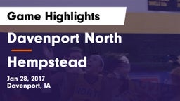 Davenport North  vs Hempstead  Game Highlights - Jan 28, 2017