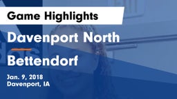Davenport North  vs Bettendorf  Game Highlights - Jan. 9, 2018