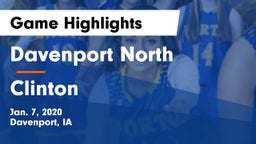 Davenport North  vs Clinton  Game Highlights - Jan. 7, 2020