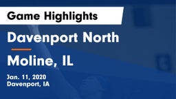 Davenport North  vs Moline, IL Game Highlights - Jan. 11, 2020