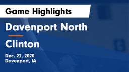 Davenport North  vs Clinton  Game Highlights - Dec. 22, 2020