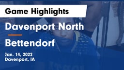 Davenport North  vs Bettendorf  Game Highlights - Jan. 14, 2022
