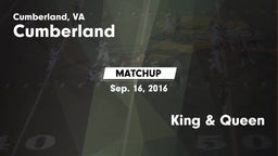 Matchup: Cumberland High vs. King & Queen  2016