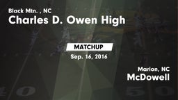 Matchup: Charles D. Owen High vs. McDowell  2016