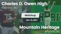Matchup: Charles D. Owen High vs. Mountain Heritage  2017