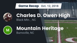 Recap: Charles D. Owen High vs. Mountain Heritage  2018