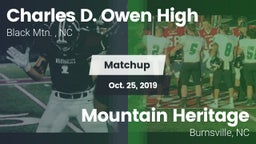 Matchup: Charles D. Owen High vs. Mountain Heritage  2019