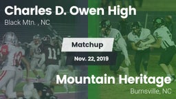 Matchup: Charles D. Owen High vs. Mountain Heritage  2019