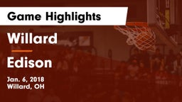 Willard  vs Edison  Game Highlights - Jan. 6, 2018