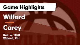 Willard  vs Carey  Game Highlights - Dec. 3, 2020